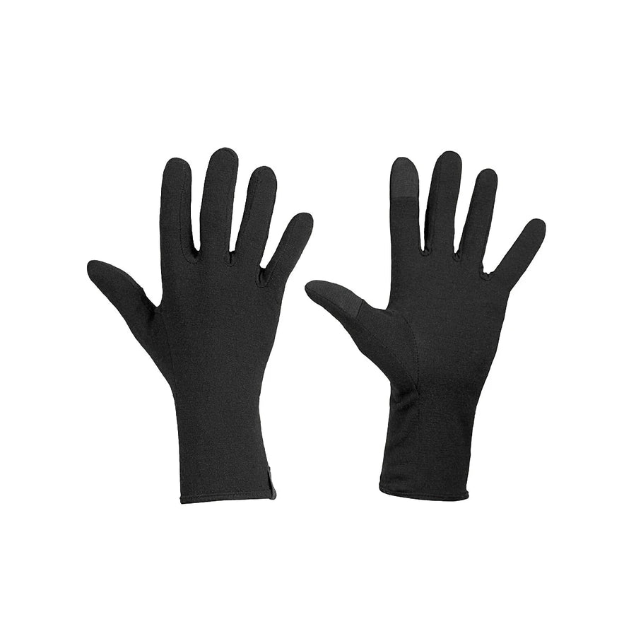 Icebreaker Unisex 260 Tech Glove Liners - Black  pair view
