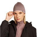 Icebreaker 200 Oasis Reversible Beanie worn, front view, Summit/Blush