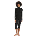 Icebreaker Women's Merino 200 Oasis Half Zip Thermal Top full length front, Black