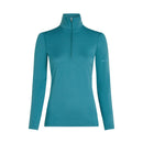 Icebreaker Women's Merino 200 Oasis Half Zip Thermal Top front view, Topaz
