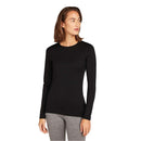 Icebreaker Women's Merino 200 Oasis Thermal Top front view, Black
