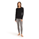 Icebreaker Women's Merino 200 Oasis Thermal Top full length front, Black