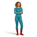 Icebreaker Women's Merino 200 Oasis Thermal Top full length front, Topaz