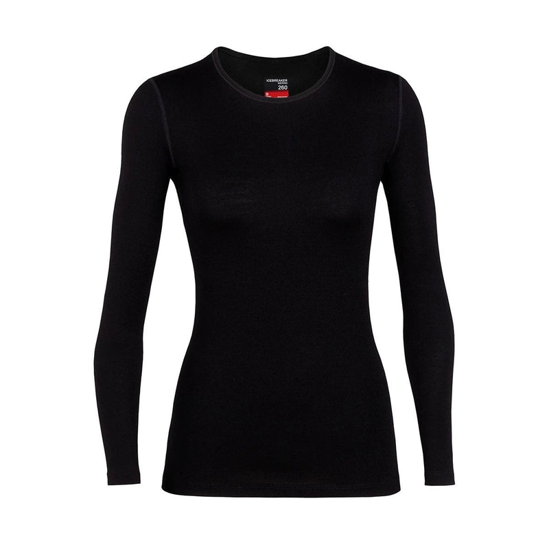 Icebreaker Women's Merino 260 Tech Long Sleeve Crewe Thermal Top front view