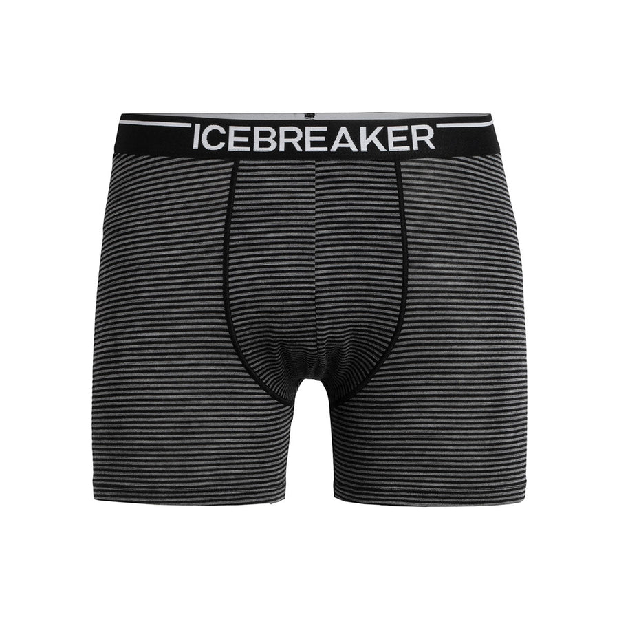 Icebreaker Men's Merino 150 Anatomica Boxers front view, Jet Heather
