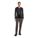 Icebreaker Women's Merino 200 Realfleece Descender Hoodie full length front, Jet Heather