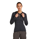 Icebreaker Women's Merino 200 Realfleece Descender Hoodie front view, Jet Heather
