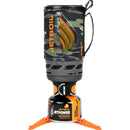 Camouflage Jetboil stove system with a fuel canister on a white background