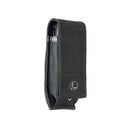 The Leatherman Super Tool® 300M - Molle Black features a black nylon belt pouch with flap closure and a small circular logo, designed for carrying a military tool or multi-tool, shown upright on a white background.