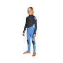 Legend 5:4:3 Back Zip Wetsuit - Cyan/ink Blue/flo Yellow