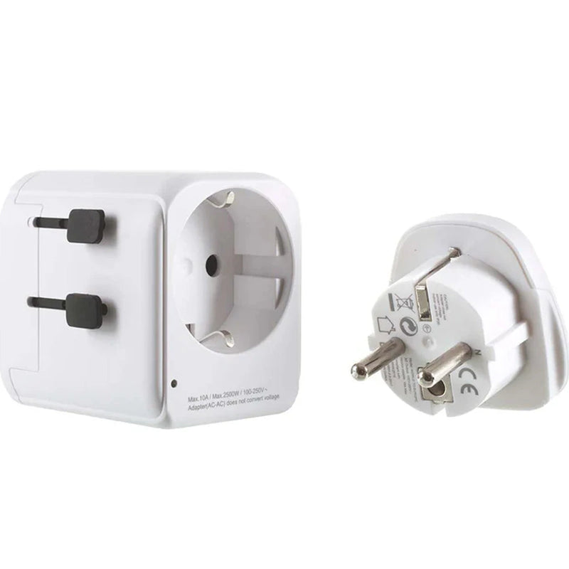 Travel Adapter USB - EU Plug by Lifeventure: Charge multiple devices in Europe with 2 USB ports. Compact, CE & RoHS certified. Essential for travelers.