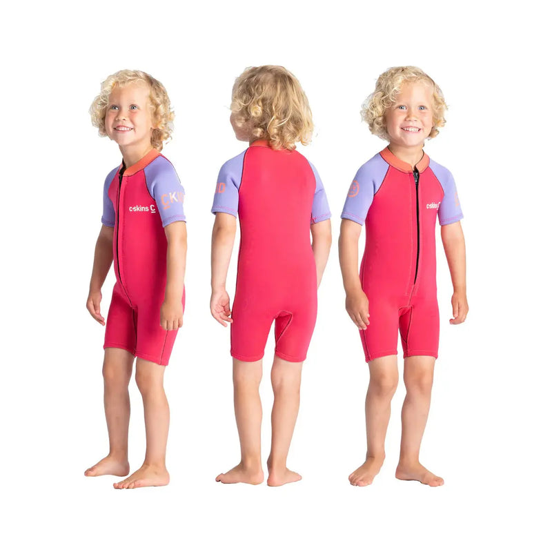 C-Skins Baby C-KID Shortie Wetsuit - Coral/Lilac- Great Outdoors Ireland
