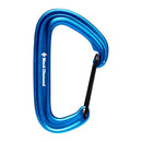 The Black Diamond Litewire Carabiner in blue, featuring lightweight hot-forged construction, displayed on a white background.