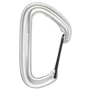 The Black Diamond Litewire Carabiner is a silver, hot-forged wiregate carabiner with a black gate, designed for trad climbing or outdoor use, shown isolated on a white background.