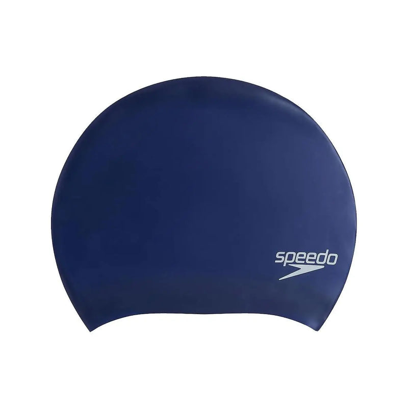 Long Hair Silicone Swim Cap - Blue