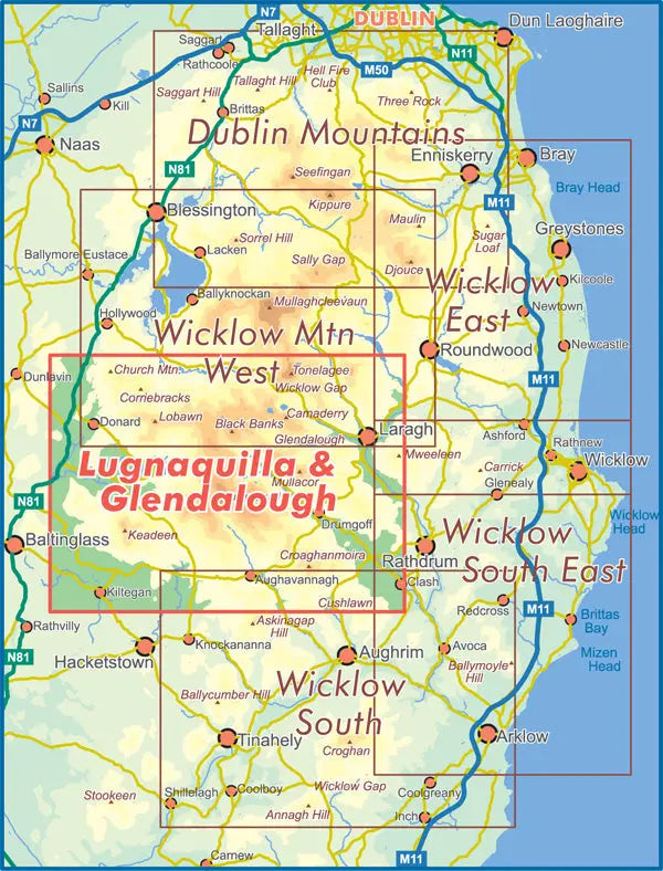 East West Mapping Lugnaquilla & Glendalough 1:25,000- Great Outdoors Ireland