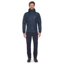 Rab Men's Cirrus Flex Insulated Hooded Jacket full length front, Tempest Blue