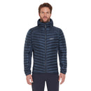 Rab Men's Cirrus Flex Insulated Hooded Jacket front view, Tempest Blue
