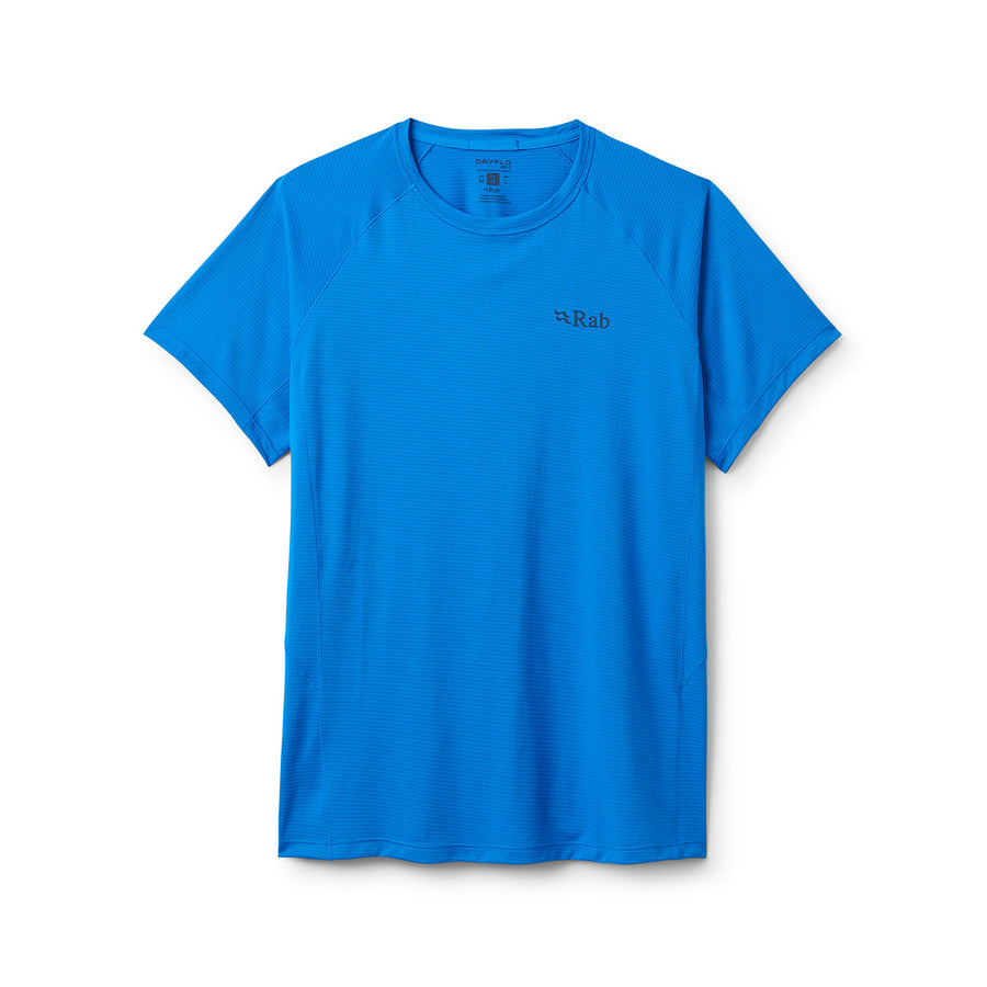 Rab Men's Sonic Tee front flat lay, Maya Blue