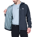 Men's Aerotherm Hooded Jacket side profile, navy blue