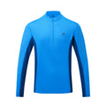 Men's Ignis LS Zip Tee front view, blue/navy