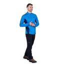 Men's Ignis LS Zip Tee three-quarter front view, blue