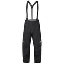 Men's Karakoram Mountain Pant front view with suspenders, black