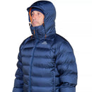Men's Lightline Down Jacket side profile with hood up