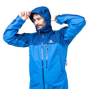 Men's Makalu GORE-TEX Jacket hood up front view, Admiral/Atlantic
