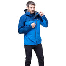 Men's Makalu GORE-TEX Jacket front zip and hem detail, Admiral/Atlantic
