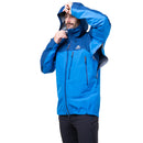 Men's Makalu GORE-TEX Jacket hood up front view, Admiral/Atlantic