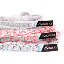 Textile product with 'Blue Ice' labels on a white background