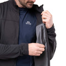 Men's Apiro Jacket zip and collar detail, Black