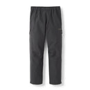 The Rab Mens Namche Hike GORE-TEX Pants are black waterproof overtrousers featuring an elastic waistband, zippered side pockets, and lower leg zippers. Designed for durability and comfort on the trails, these hiking pants provide excellent protection in wet conditions. The pants are shown against a white background.