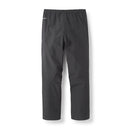 Rab Mens Namche Hike GORE-TEX Pants in black, featuring an elastic waistband and shown flat against a white background. These waterproof overtrousers are designed for outdoor activities or hiking in wet conditions, offering a simple and functional design.
