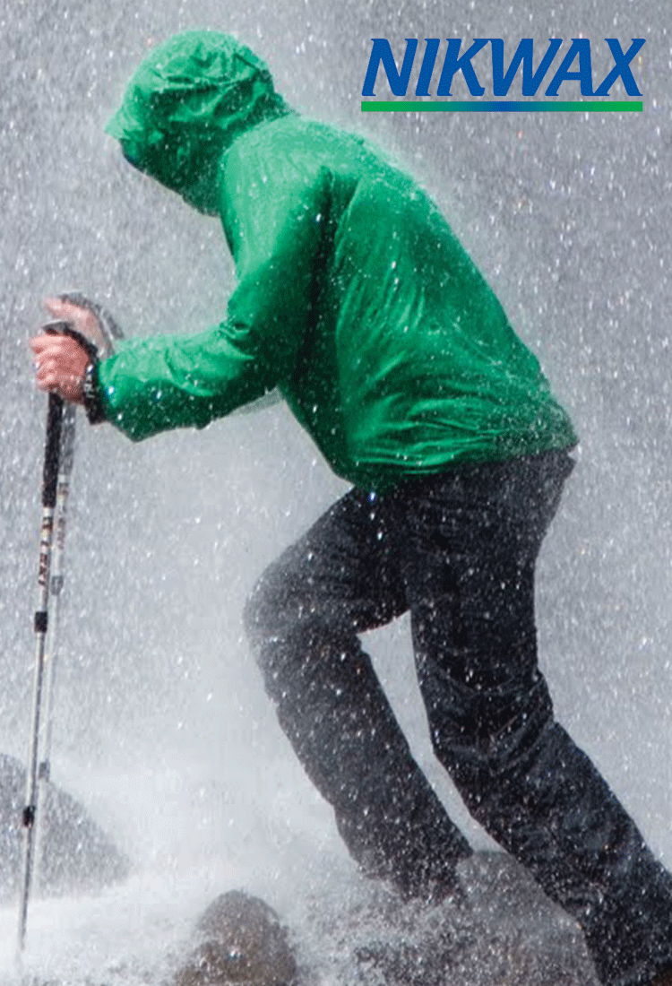 Nikwax waterproof jacket cleaner in the rain