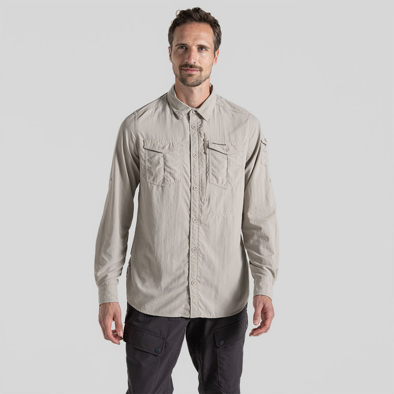 Craghoppers NosiLife Adventure Long Sleeved Shirt III - Parchment- Great Outdoors Ireland
