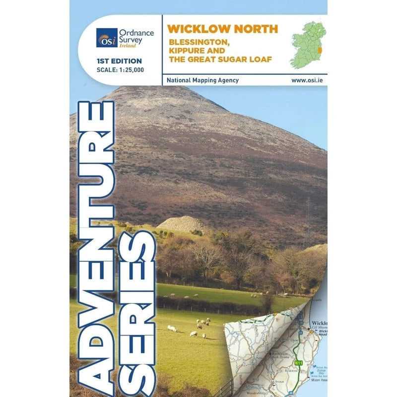 Ordnance Survey Ireland OSI Adventure Series 1:25K Map - Wicklow Way North- Great Outdoors Ireland
