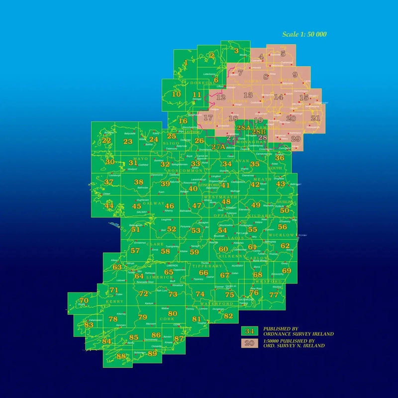 Ordnance Survey Ireland OSI Discovery Series 1:50K Maps - Paper  