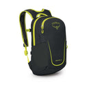 Osprey Kids' Daylite Jr. Backpack side profile, Black/Lemongrass