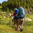 Osprey Renn 50L Backpack worn outdoors, lifestyle picture