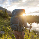 Osprey Renn 50L Backpack worn outdoors, lifestyle picture