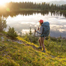 Osprey Renn 50L Backpack worn outdoors, lifestyle picture