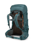 Osprey Renn 65L Trekking Pack back view, Cascade Blue/Melon