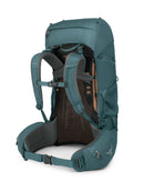 Osprey Renn 65L Trekking Pack back view, Cascade Blue/Melon