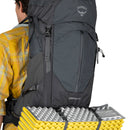 Osprey Stratos 44 Hiking Backpack back view, Tunnel Vision Grey