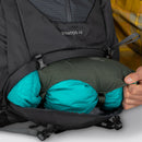 Osprey Stratos 44 Hiking Backpack side pocket detail, lifestyle picture