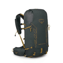 Osprey Talon Velocity 30 Backpack side profile, Dark Charcoal/Tumbleweed