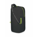 Osprey AirPorter Travel Pack Cover worn on backpack, back profile, Black