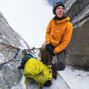 Osprey Mutant 38 Backpack worn mountaineering, lifestyle shot